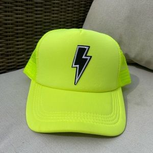 Neon patch trucker hat